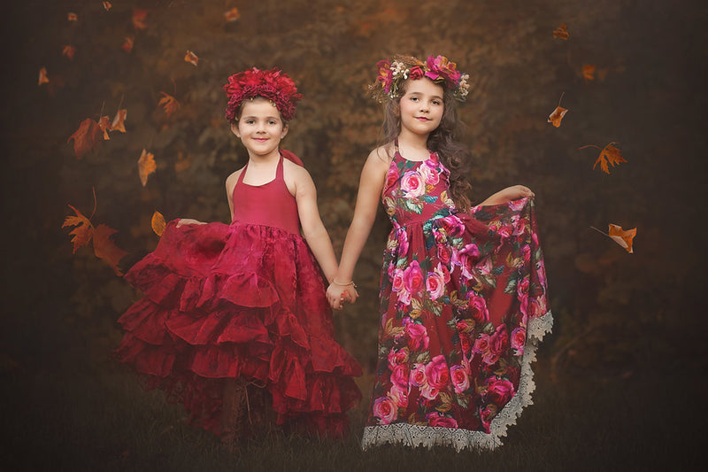 burgundy bohemian dresses for girls