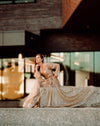 bohemian gold sequin wedding reception dress