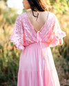 bohemian chic women pink maxi dress