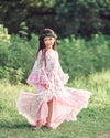 bohemian toddler pink floral ruffle dress