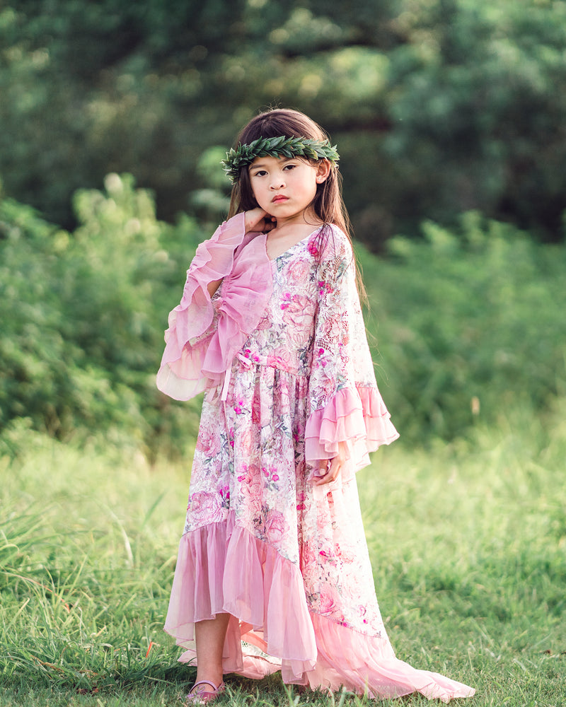 boho floral girl maxi dress