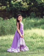 boho girls purple twirl maxi dress