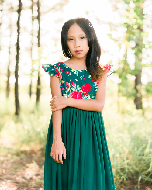 little girl cottagecore floral dress