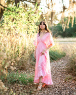 pink boho beach maxi dress