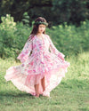 pink boho floral little girl dress