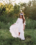 rustic vintage junior bridesmaid lace maxi dress