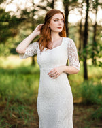 vintage fitted lace wedding dress